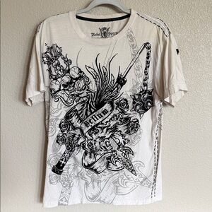 Rebel Spirit White and Black Graphic Tee